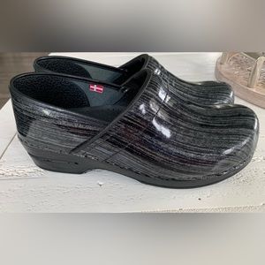 Sanita Black & Silver Clogs Size 42 US Size 11 New